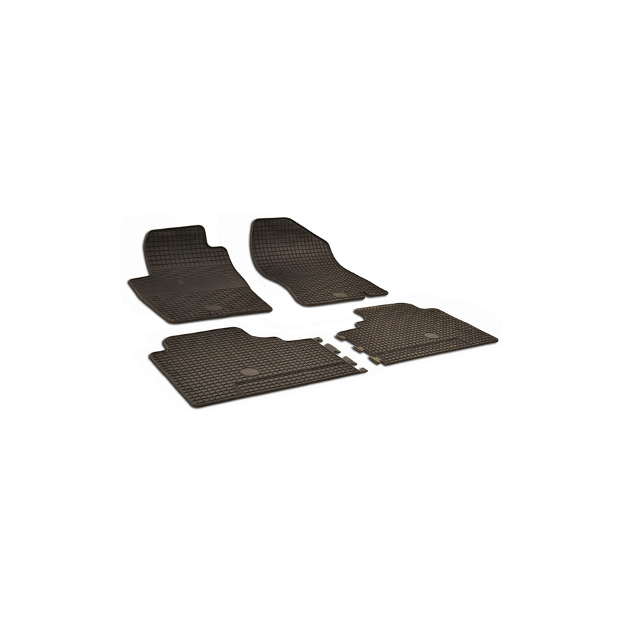 WALSER 50454 Floor mat set Elastomer, Front and Rear, Quantity: 4, Black