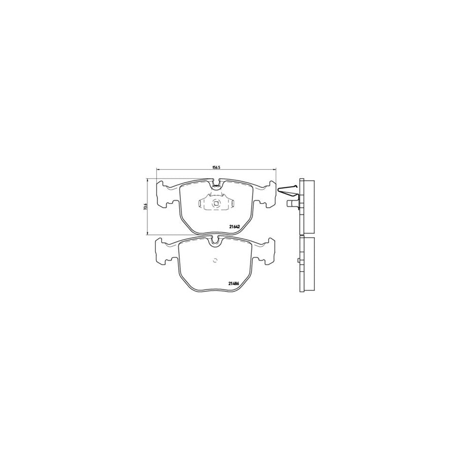 Brembo P 06 048 Brake Pad Set Directional Brake Pads Prepared For Wear Indicator
