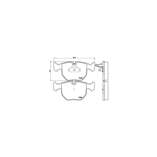 Brembo P 06 048 Brake Pad Set Directional Brake Pads Prepared For Wear Indicator