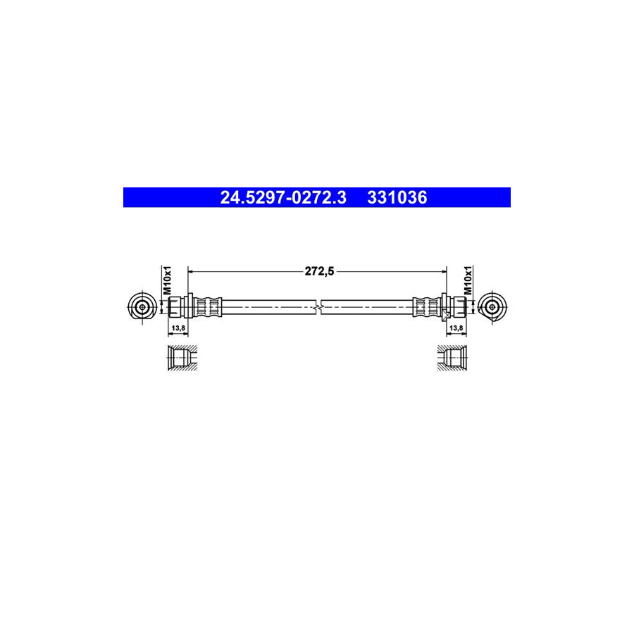 ATE 24 5297 0272 3 Brake Hose 272 5Mm