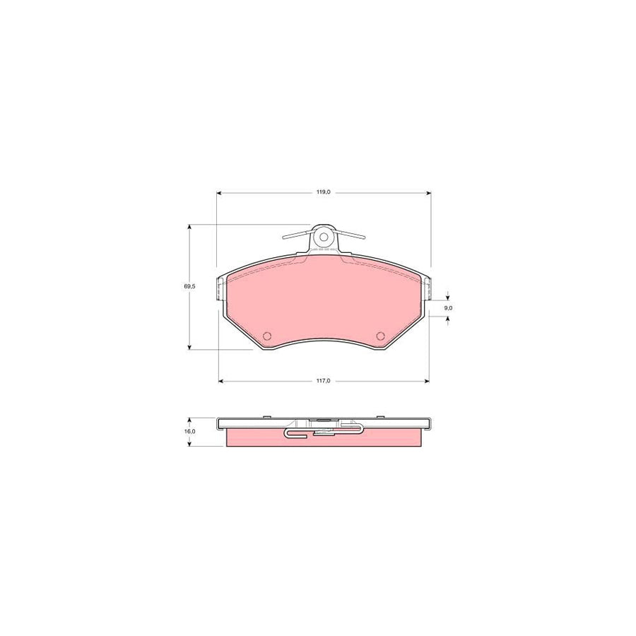 TRW Gdb1312 Brake Pad Set Not Prepared For Wear Indicator