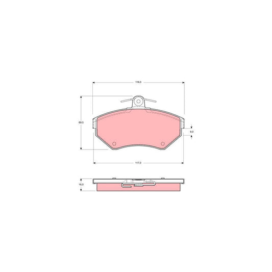 TRW Gdb1312 Brake Pad Set Not Prepared For Wear Indicator