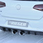 Rieger 00088092 VW Mk7 Golf R Rear Diffuser for Twin Tailpipe Centre - Glossy Black