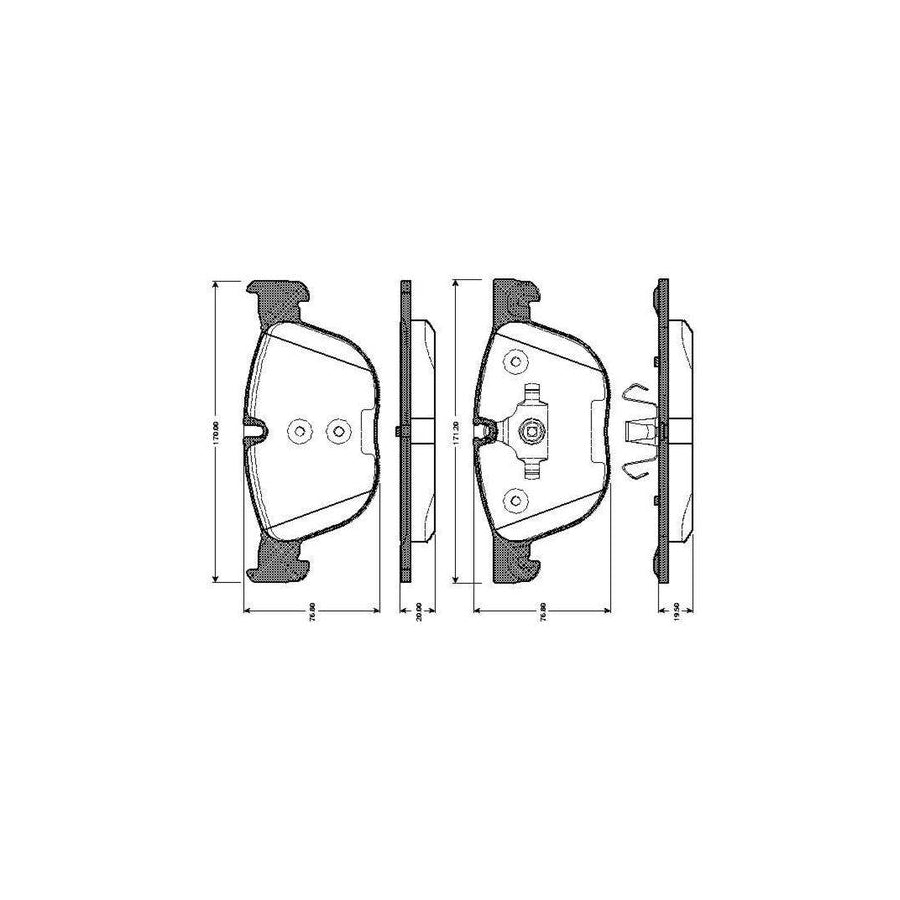 Bosch 0986Tb3035 Brake Pad Set Excl Wear Warning Contact With Accessories