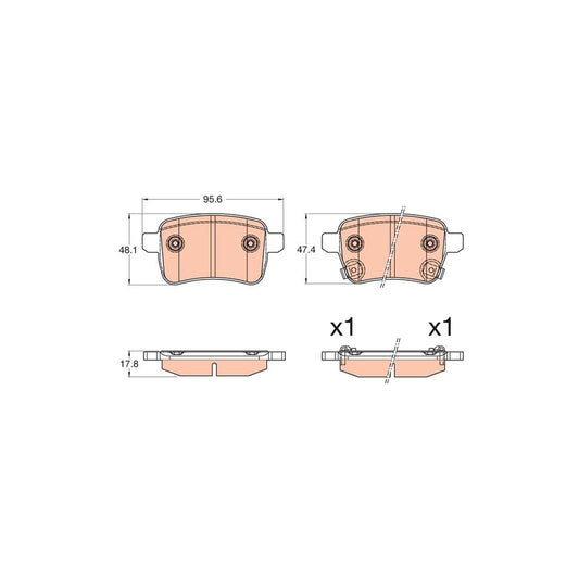 TRW Gdb2032 Brake Pad Set For Fiat 500L 351 352 With Acoustic Wear Warning