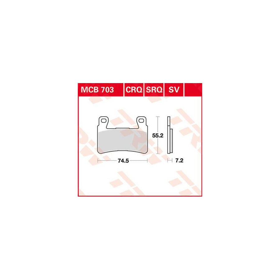 TRW Organic Allround Mcb703 Brake Pad Set