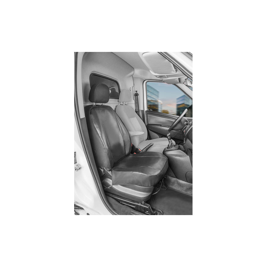 WALSER 11547 Car seat cover for OPEL COMBO Black, Leatherette, Polyester, Front