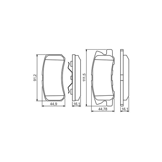Bosch 0986495357 Brake Pad Set With Piston Clip BP1649