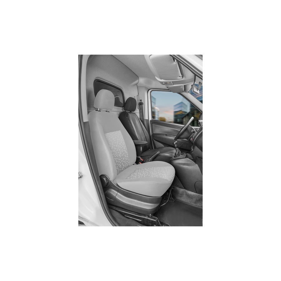 WALSER 11546 Car seat cover for OPEL COMBO Grey, Leatherette, Polyester, Front