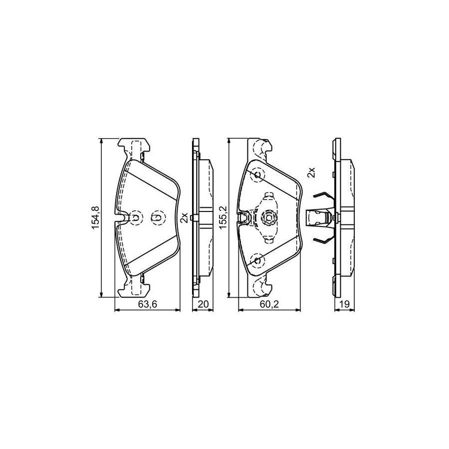 Bosch 0986495408 Brake Pad Set For Bmw 5 Series With Anti Squeak Plate With Mounting Manual BP1781