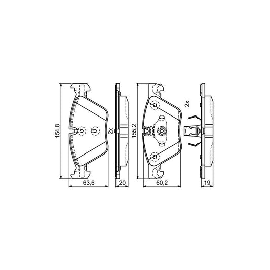Bosch 0986495408 Brake Pad Set For Bmw 5 Series With Anti Squeak Plate With Mounting Manual BP1781