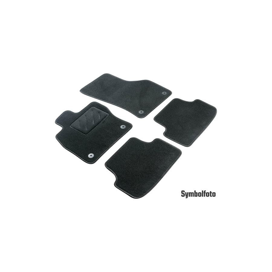 WALSER Tailored 80194 Floor mat set suitable for MERCEDES-BENZ C-Class Textile, Front and Rear, Quantity: 4, Black