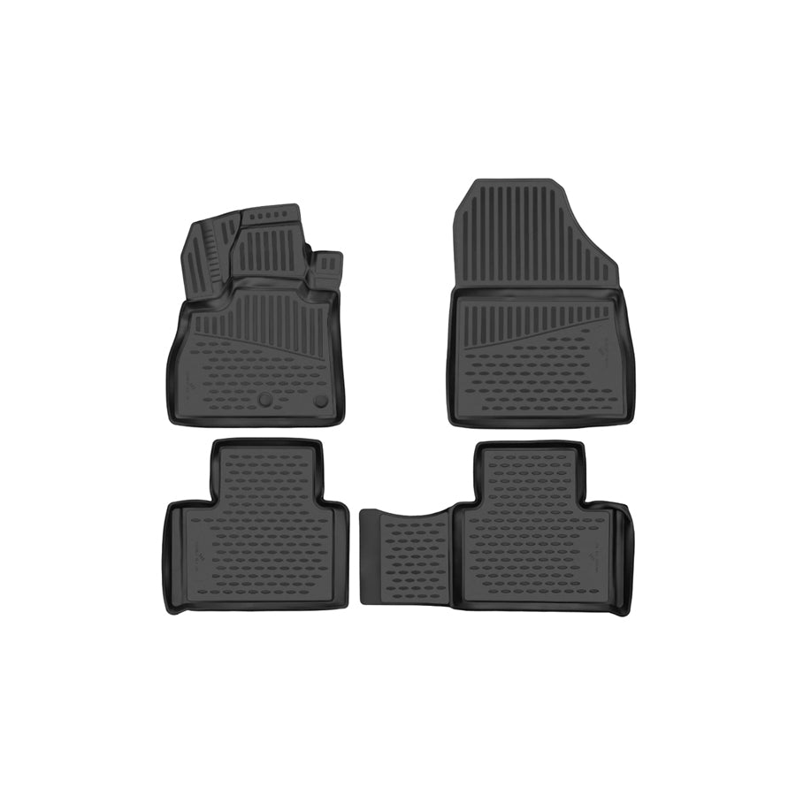 WALSER Tailored, XTR 75230 Floor mat set Elastomer, Front and Rear, Black