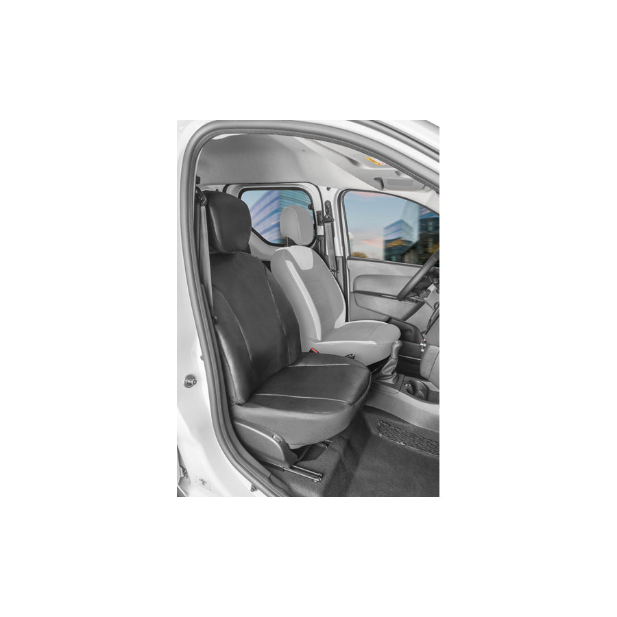 WALSER 11545 Car seat cover for DACIA DOKKER Black, Leatherette, Polyester, Front