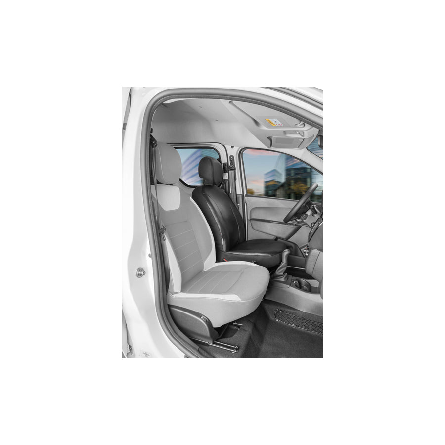 WALSER 11544 Car seat cover for DACIA DOKKER Grey, Leatherette, Polyester, Front