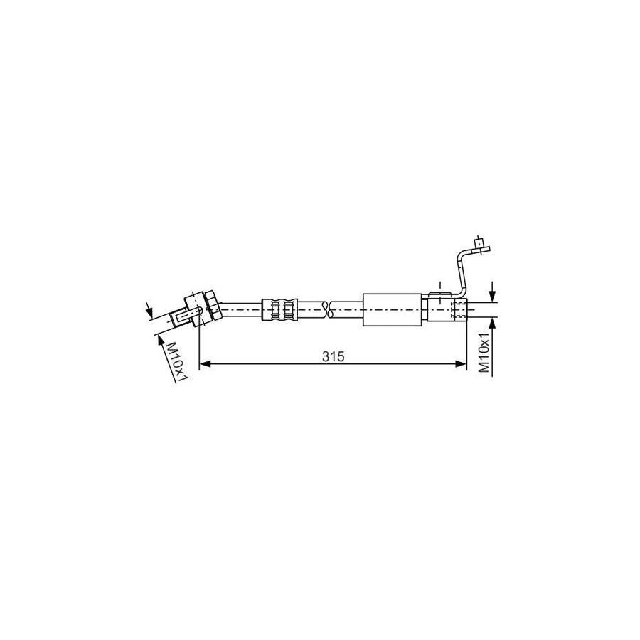 BOSCH 1 987 476 812 Brake Hose for FORD ESCORT 310Mm M10X1 