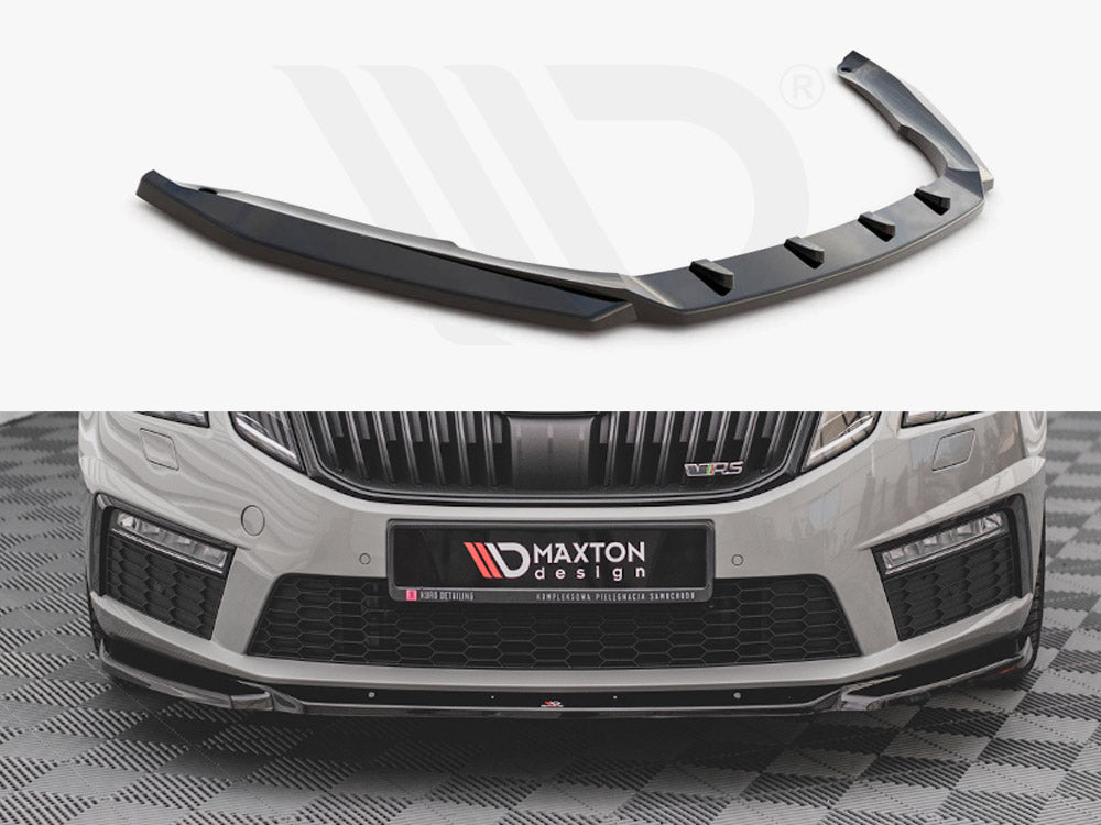 Maxton Design SK-OC-3F-RS-FD3T Front Splitter V.3 Skoda Octavia Rs MK3 Facelift (2016-2019) | Duco Car Parts UK Car Parts