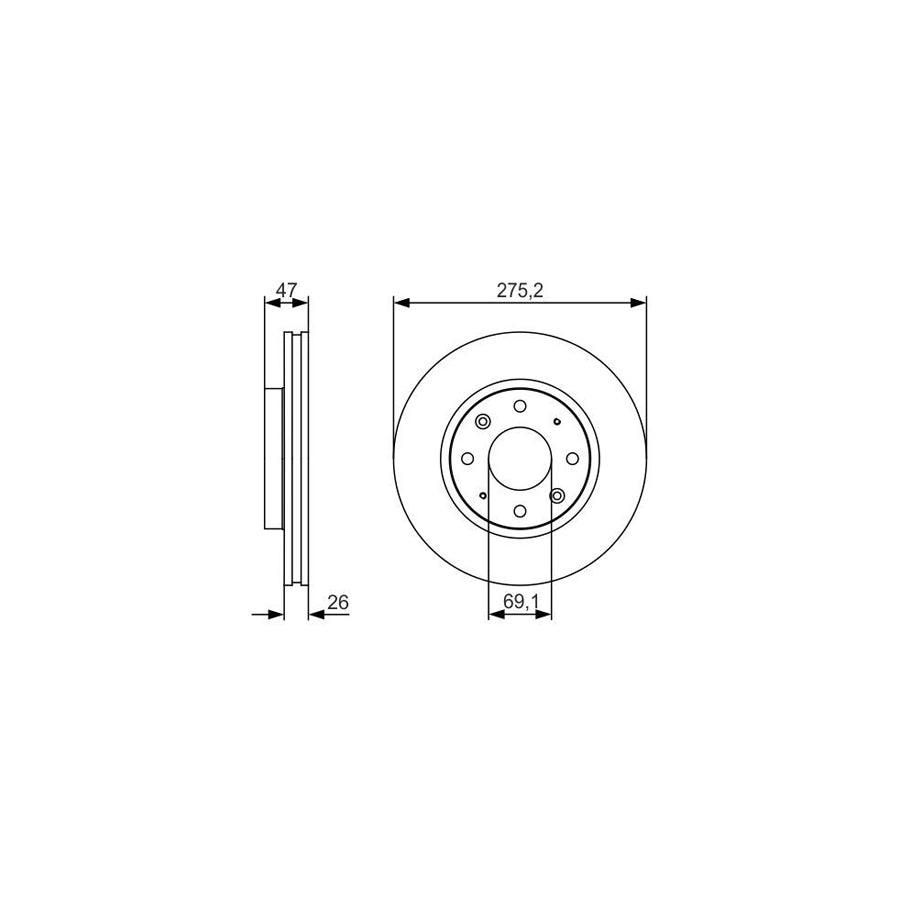 BOSCH 0 986 479 S28 Brake Disc for KIA CERATO Vented Oiled