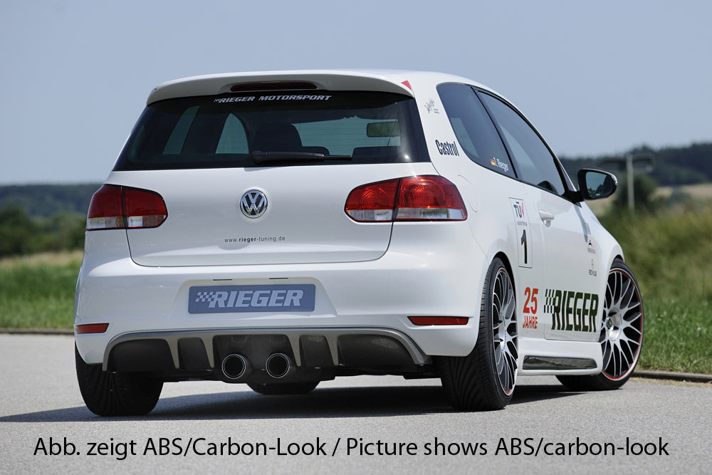 Rieger 00059542 VW Mk6 Golf Rear Diffuser for Twin Tailpipe Centre (GTI & GTD) -  Matte Black