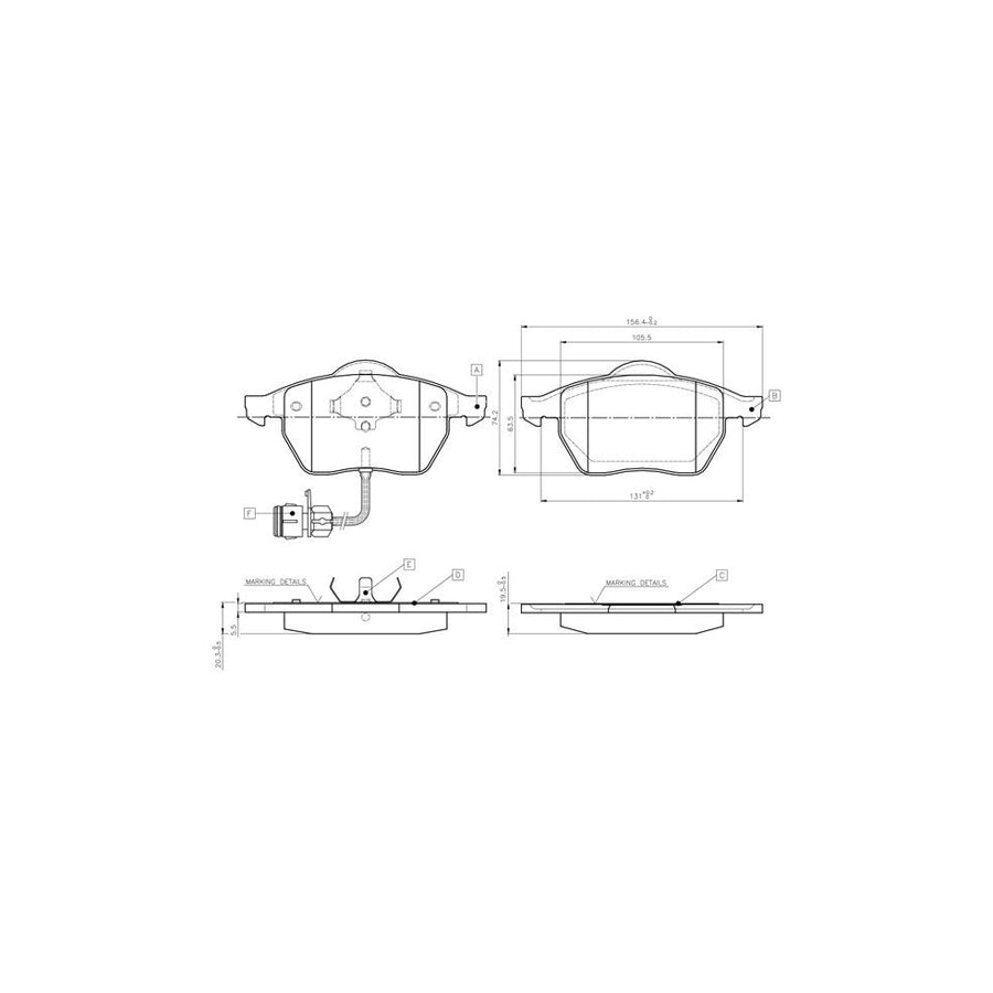 Bosch 0986Tb2213 Brake Pad Set Incl Wear Warning Contact With Accessories