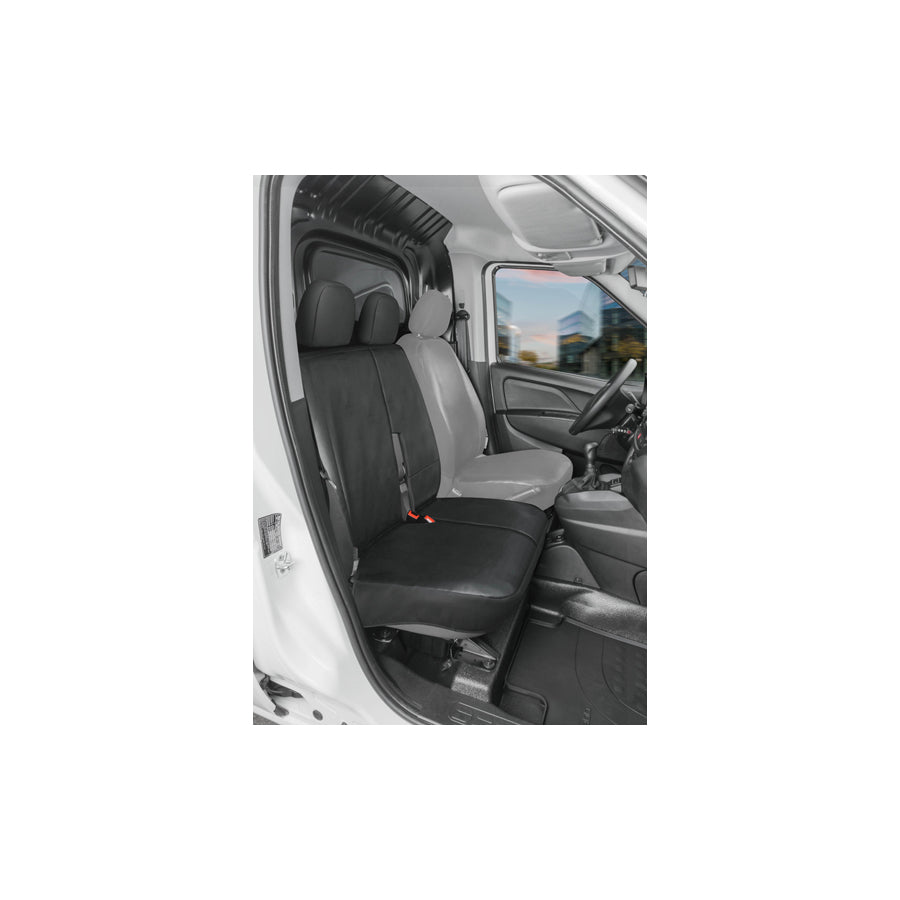WALSER 11542 Car seat cover for FORD TRANSIT CONNECT Black, Leatherette, Polyester, Front