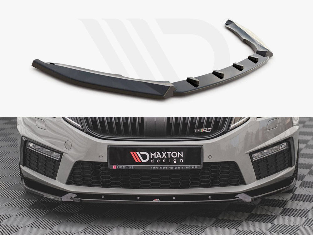Maxton Design SK-OC-3F-RS-FD2T Front Splitter V.2 Skoda Octavia Rs MK3 Facelift (2016-2019) | Duco Car Parts UK Car Parts