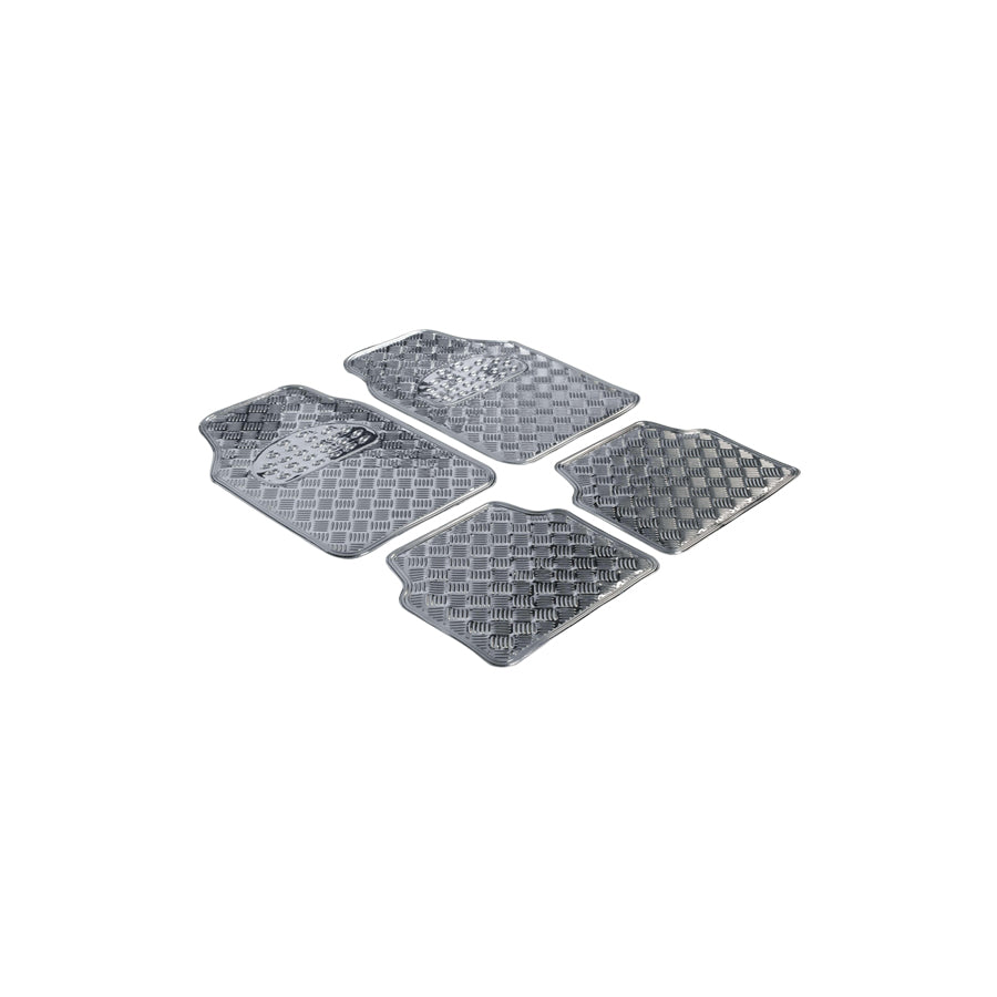 WALSER Universal fit, Metallic 28028 Floor mat set Elastomer, Front and Rear, Quantity: 4, Grey/silver