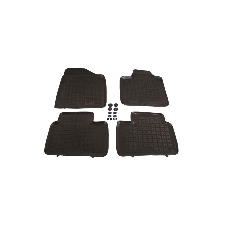 REZAW PLAST 201004 Floor mat set Elastomer, Front and Rear, Black