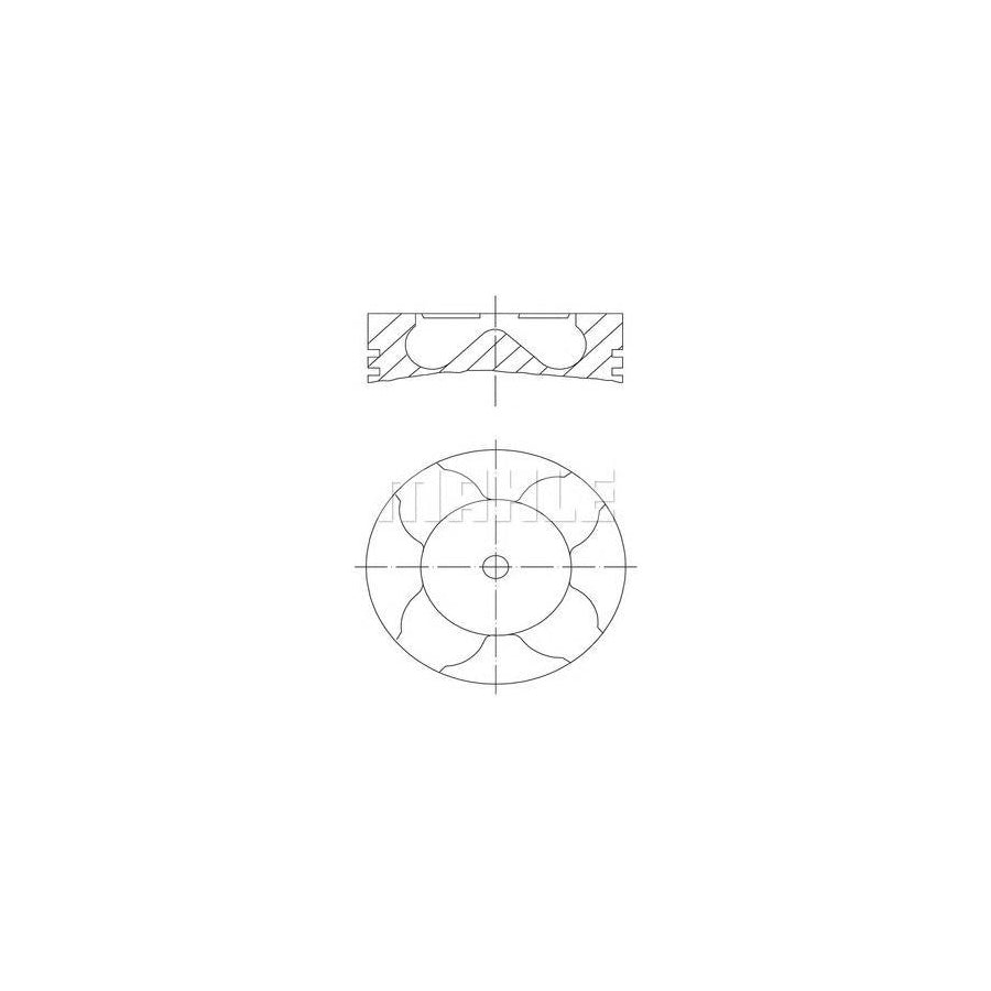 MAHLE ORIGINAL 081 PI 00103 002 Piston 84,50 mm, with cooling duct, with piston ring carrier