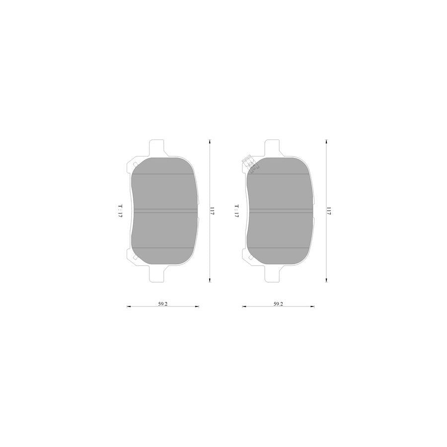 Bosch 0986Ab2326 Brake Pad Set With Acoustic Wear Warning BP2326N