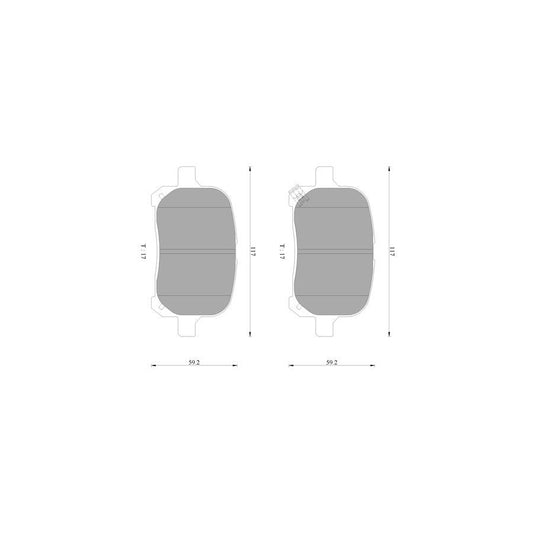 Bosch 0986Ab2326 Brake Pad Set With Acoustic Wear Warning BP2326N