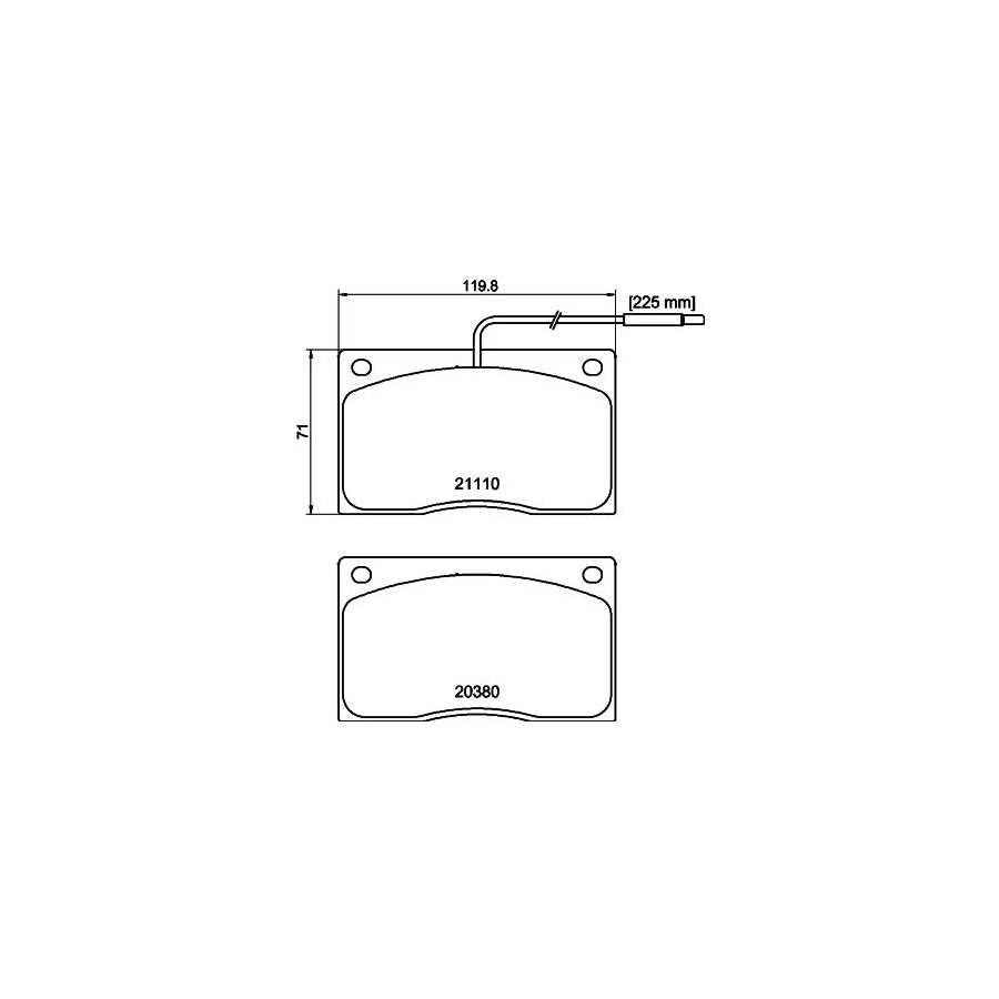 Hella 8DB 355 005 931 Brake Pad Set With Integrated Wear Warning Contact