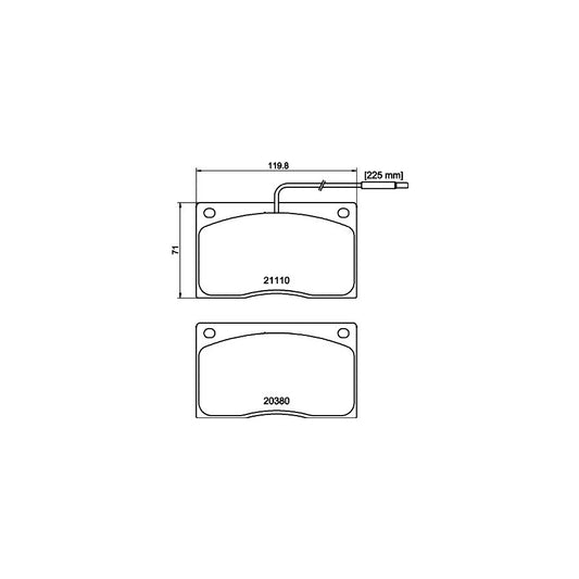 Hella 8DB 355 005 931 Brake Pad Set With Integrated Wear Warning Contact