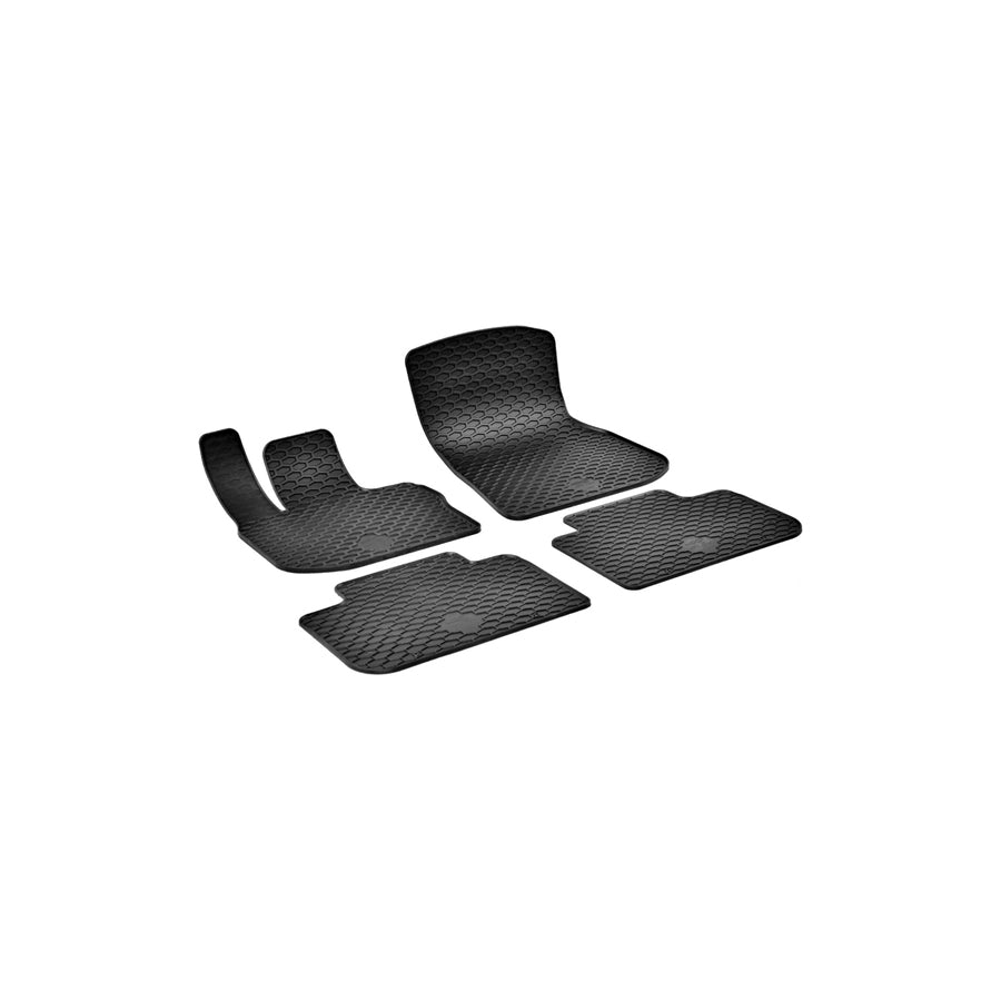 WALSER RubberLine 50871 Floor mat set Elastomer, Front and Rear, Quantity: 4, Black