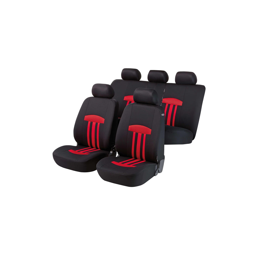 WALSER Kent 11779 Car seat cover Black, Red, Polyester, Front and Rear