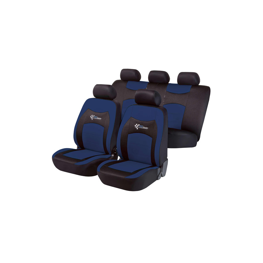 WALSER Kent 11778 Car seat cover Blue/black, Patterned, Polyester, Front and Rear