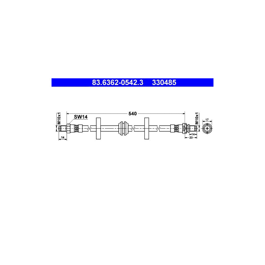 ATE 83 6362 0542 3 Brake Hose 540Mm