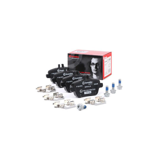 Brembo P 50 091X Brake Pad Set Prepared For Wear Indicator With Brake Caliper Screws