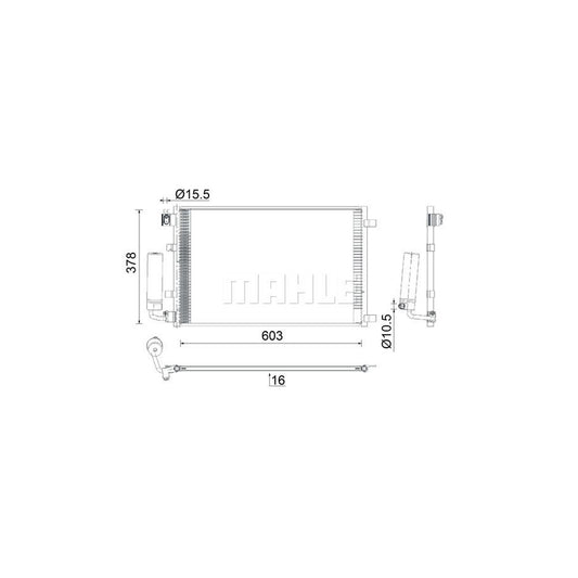 MAHLE ORIGINAL AC 923 000S Air conditioning condenser for NISSAN QASHQAI with dryer