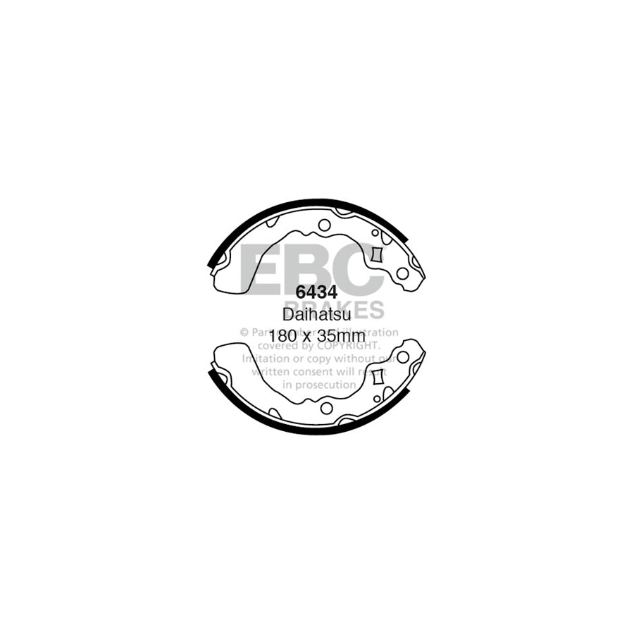 EBC 6434 Daihatsu Rear Brake Shoes (Inc. Cuore & Hi-Jet) 1 | Duco Car Parts UK Car Parts