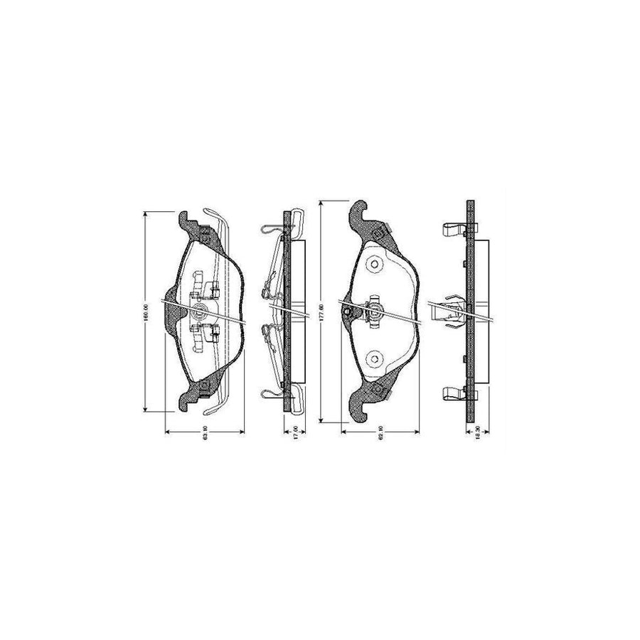 Bosch 0986Tb2044 Brake Pad Set Excl Wear Warning Contact With Accessories