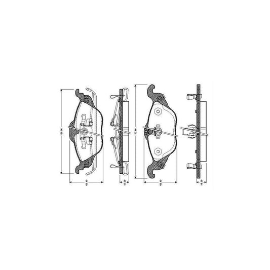 Bosch 0986Tb2044 Brake Pad Set Excl Wear Warning Contact With Accessories