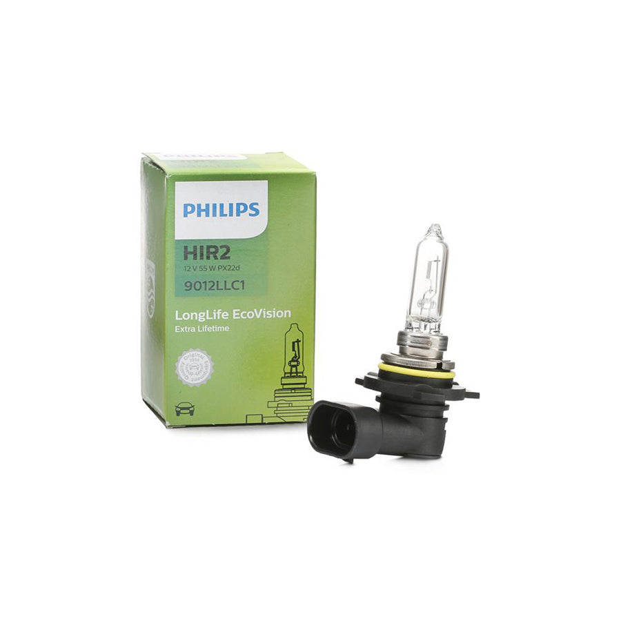 PHILIPS LongLife 9012LLC1 Bulb, spotlight HIR2 12V 55W PX22d 3700K Halogen