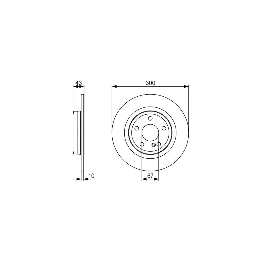 BOSCH 0 986 479 A38 Brake Disc Solid Oiled Alloyed High carbon