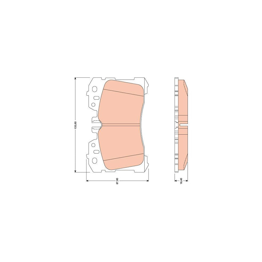 TRW Gdb3473 Brake Pad Set Prepared For Wear Indicator