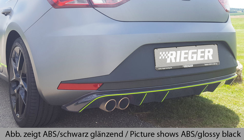 Rieger 00027007 SEAT 5F Leon FR Rear Diffuser for Twin Tailpipe Left -  Matte Black