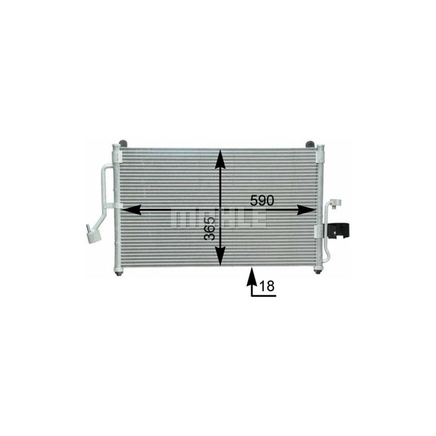 MAHLE ORIGINAL AC 418 000S Air conditioning condenser for DAEWOO NUBIRA with dryer