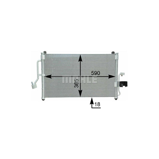 MAHLE ORIGINAL AC 418 000S Air conditioning condenser for DAEWOO NUBIRA with dryer