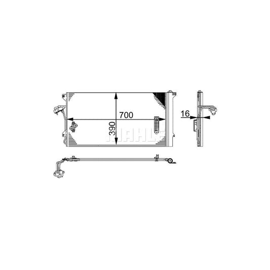 MAHLE ORIGINAL AC 659 000S Air conditioning condenser with dryer