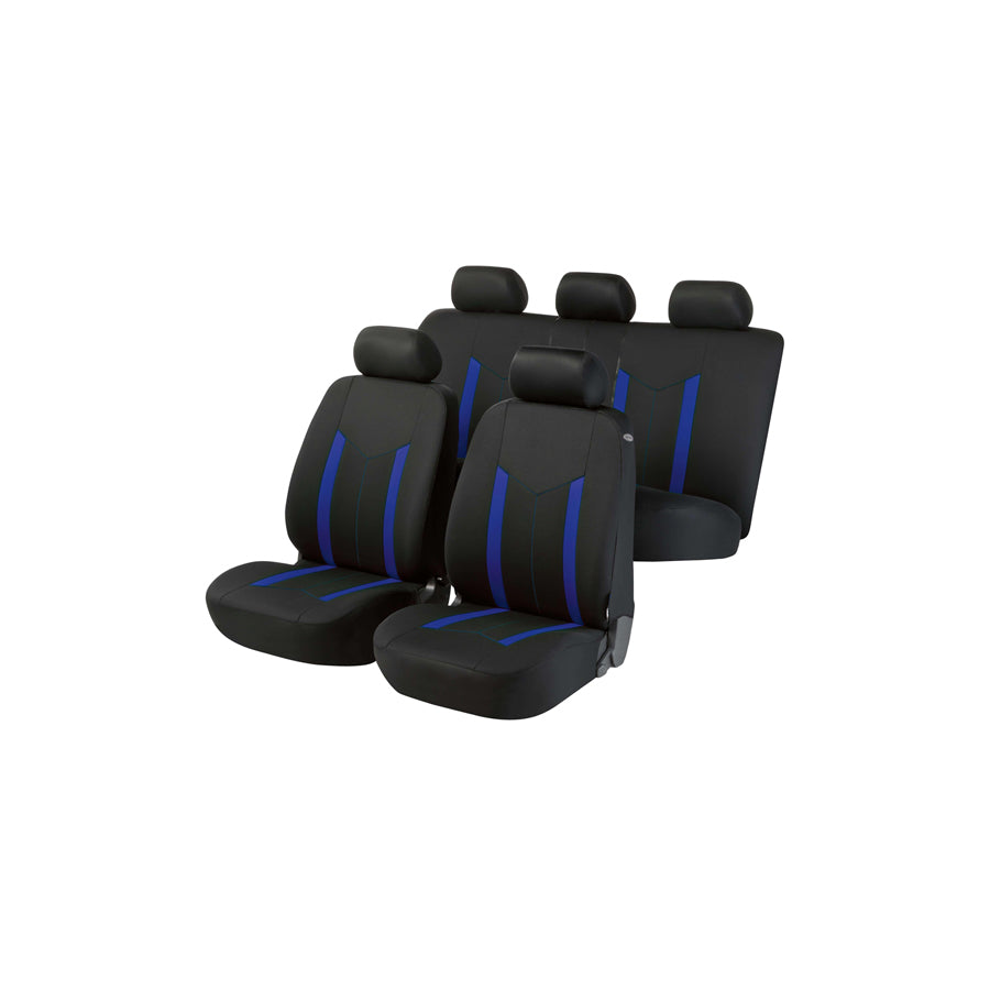 WALSER Hastings 11808 Car seat cover Blue/black, Polyester, Front and Rear